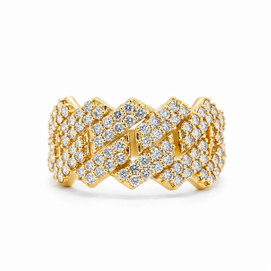 14k Yellow Gold Cuban Style Ring Size 10 - Fine Jewelry | Bust Down & Co