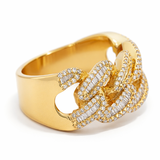 10k Yellow Gold Miami Cuban Ring Size 10 - Fine Jewelry | Bust Down & Co