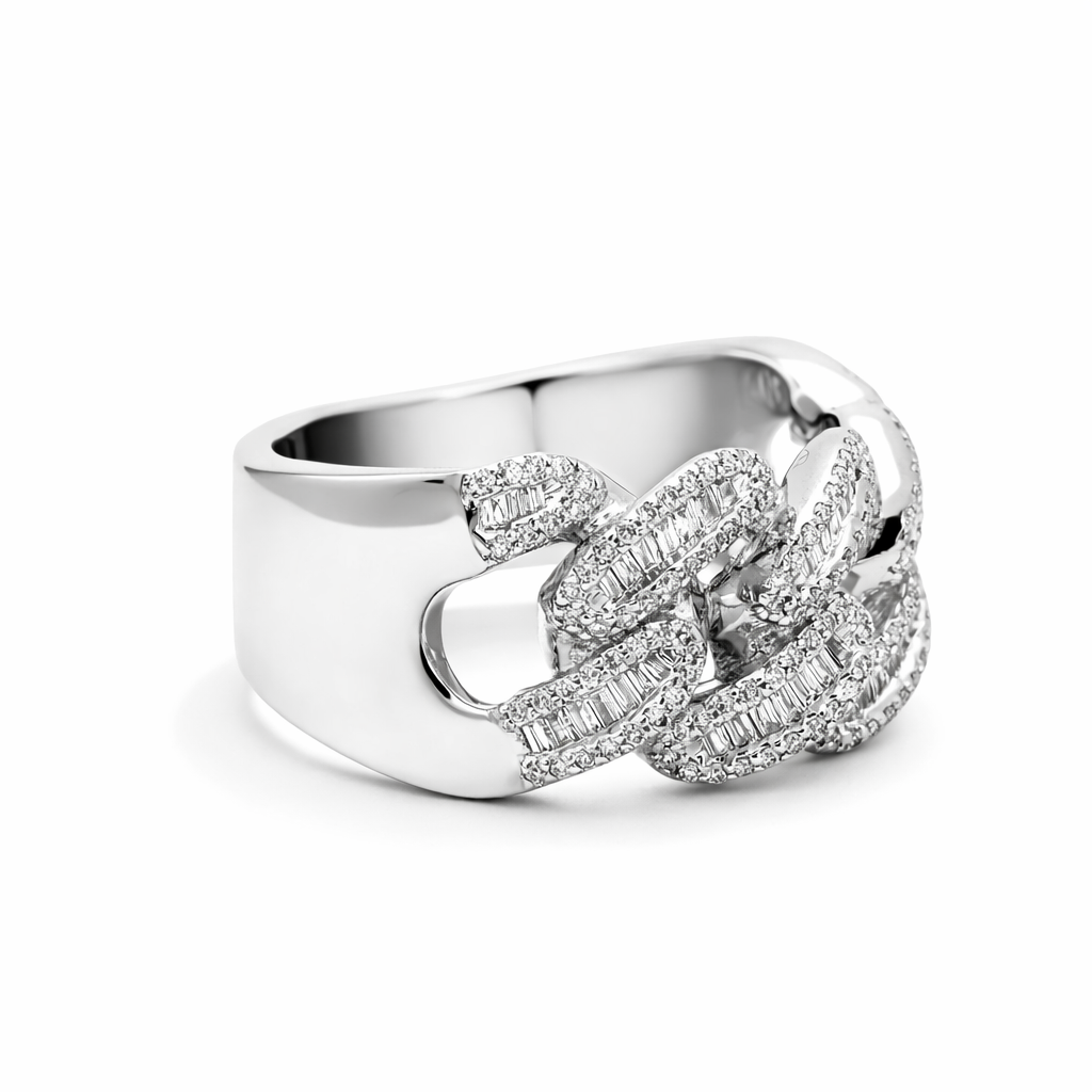 10k White Gold Miami Cuban Ring Size 10 - Fine Jewelry | Bust Down & Co