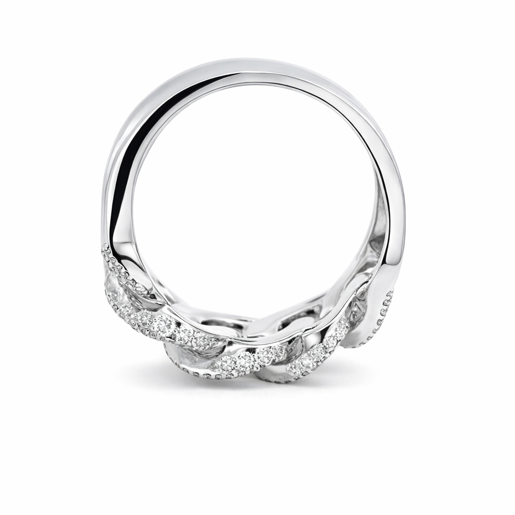 10k White Gold Miami Cuban Ring Size 10 - Fine Jewelry | Bust Down & Co