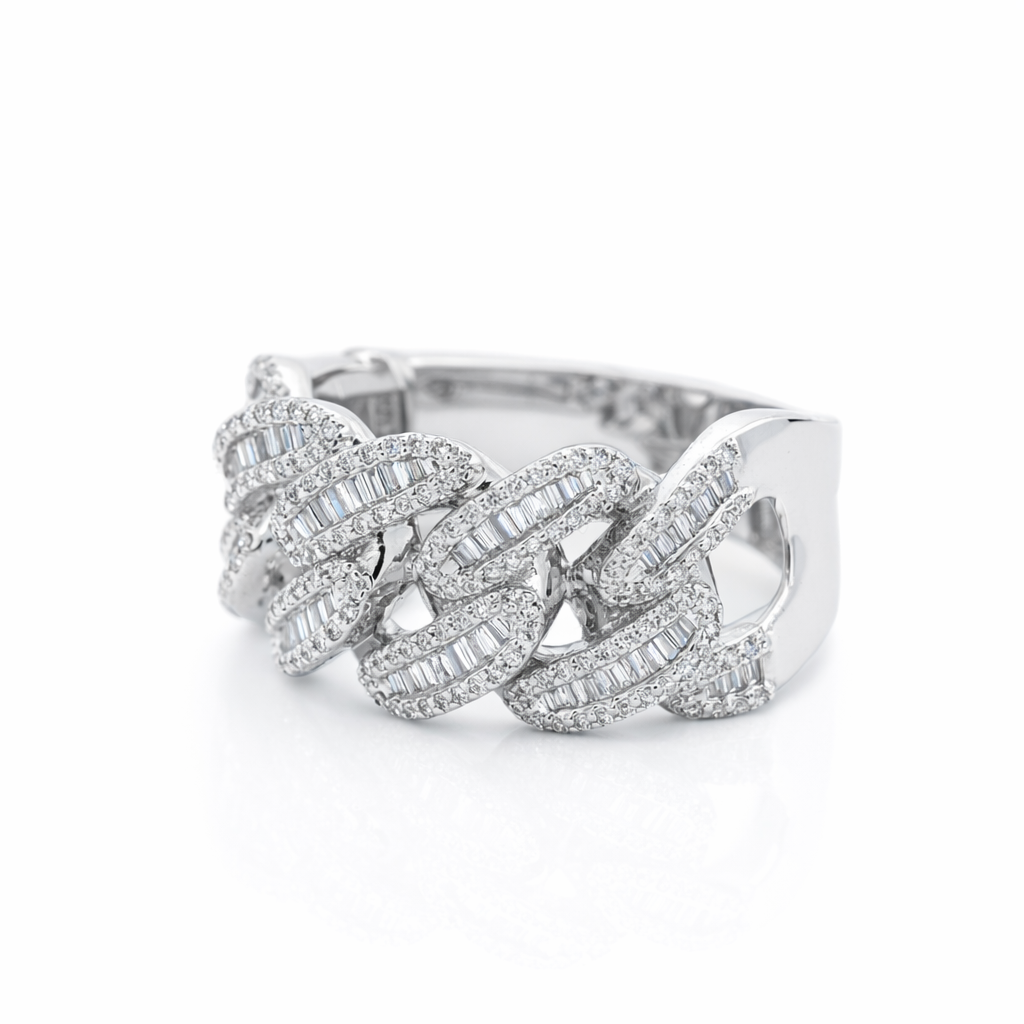 10k White Gold Miami Cuban Ring Size 10 - Fine Jewelry | Bust Down & Co