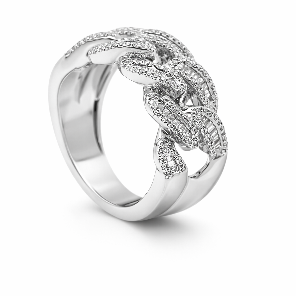 10k White Gold Miami Cuban Ring Size 10 - Fine Jewelry | Bust Down & Co