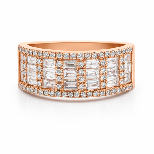 Men's 10K Rose Gold 2.20ct Diamond Fashion Ring