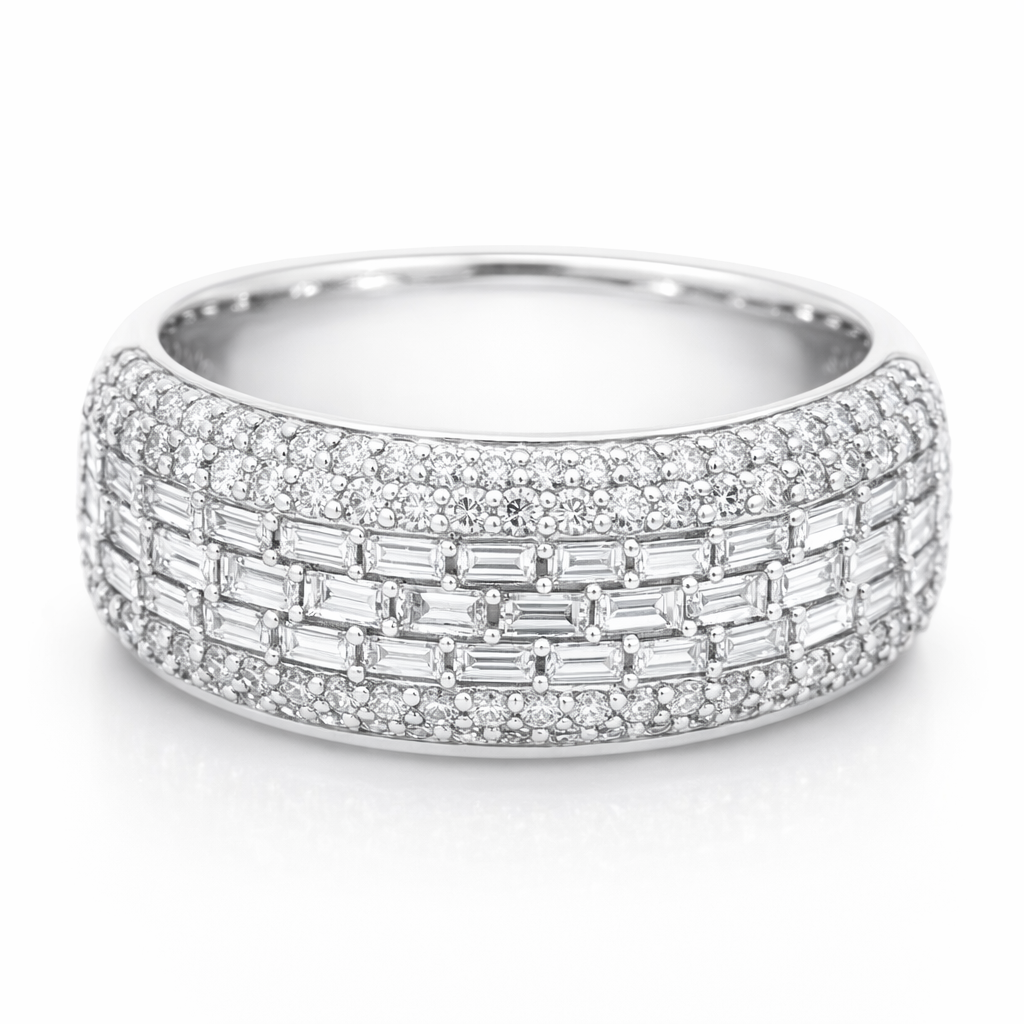Men's 14K White Gold 1.85ct Diamond Fashion Ring - Size 10