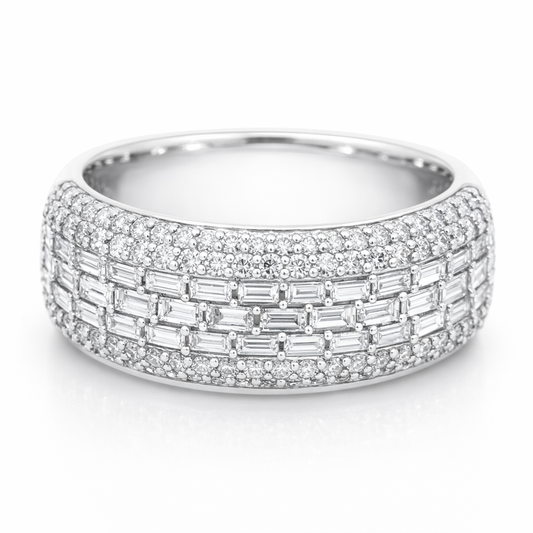 Men's 14K White Gold 1.85ct Diamond Fashion Ring - Size 10