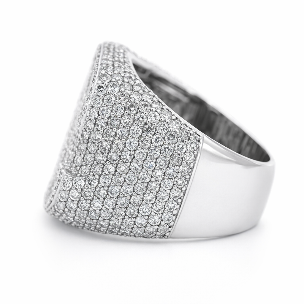 14k White Gold Initial Rings Ring Size 10 - Fine Jewelry | Bust Down & Co
