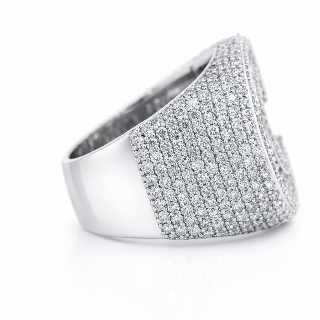 14k White Gold Initial Rings Ring Size 10 - Fine Jewelry | Bust Down & Co