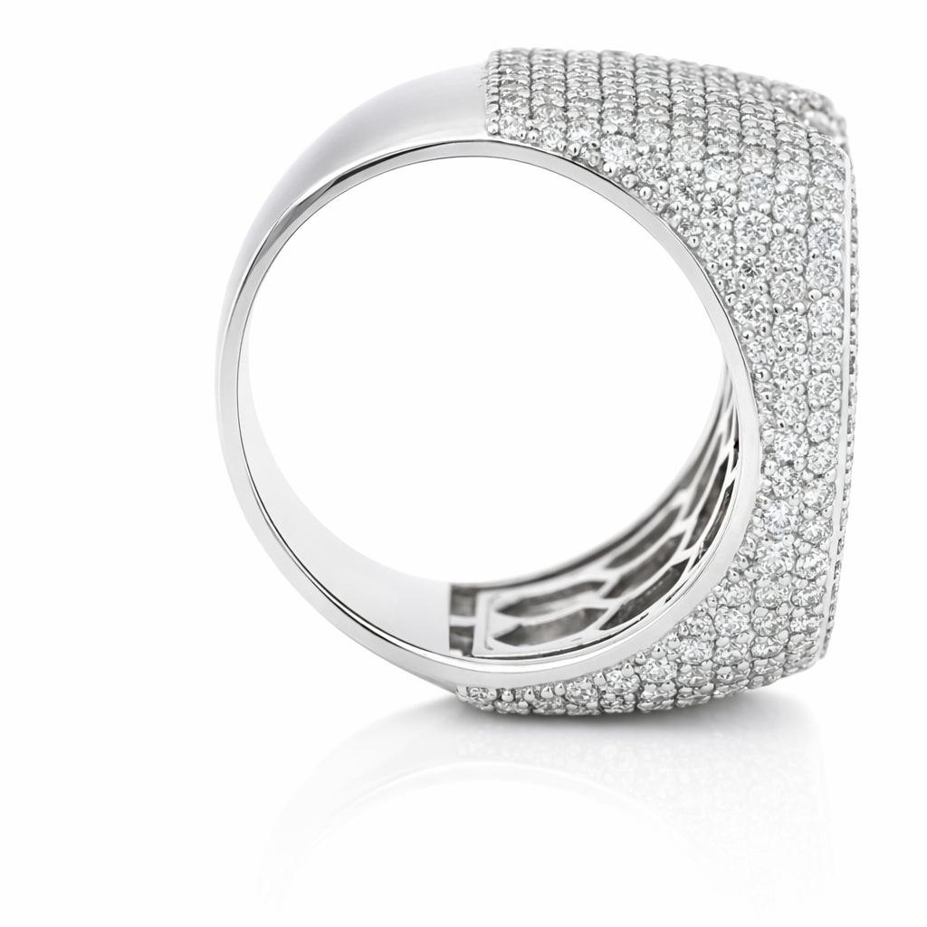 14k White Gold Initial Rings Ring Size 10 - Fine Jewelry | Bust Down & Co