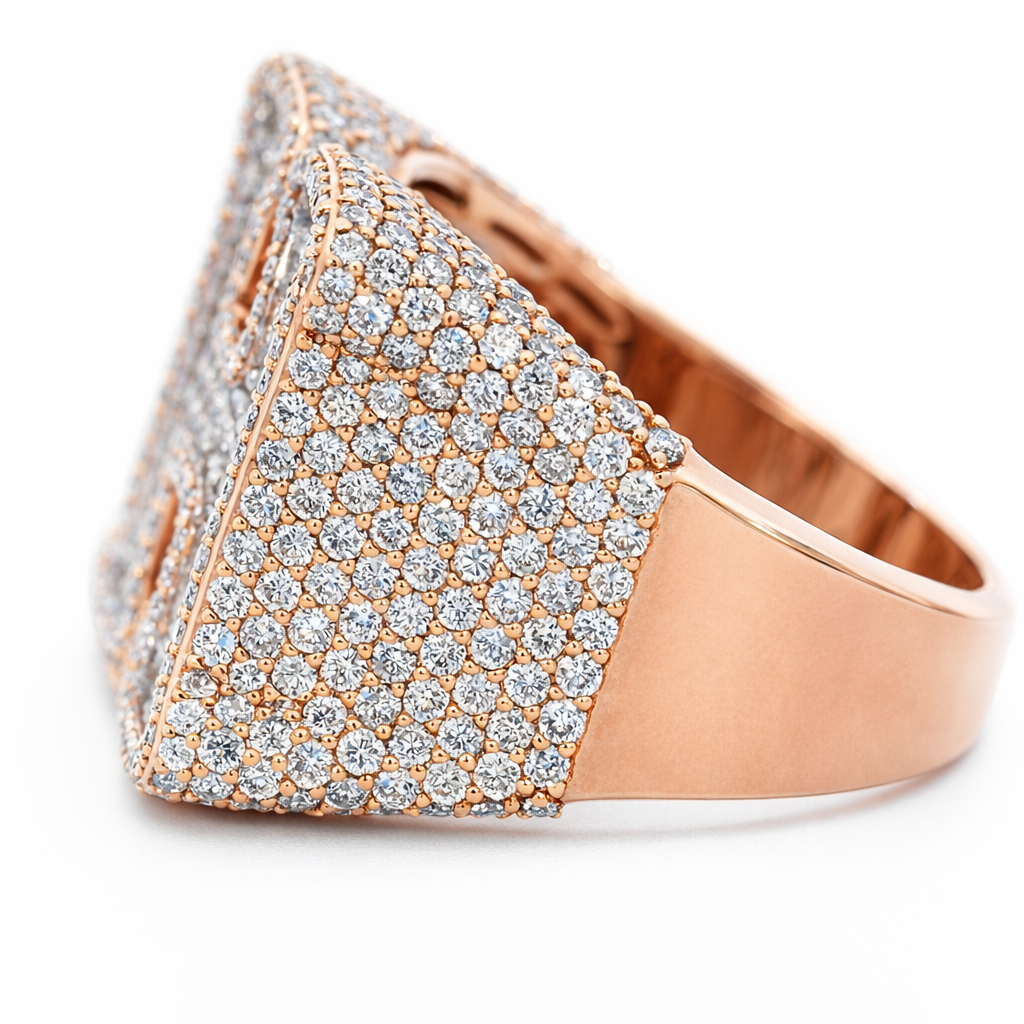 14k Rose Gold Initial Rings Ring Size 10 - Fine Jewelry | Bust Down & Co