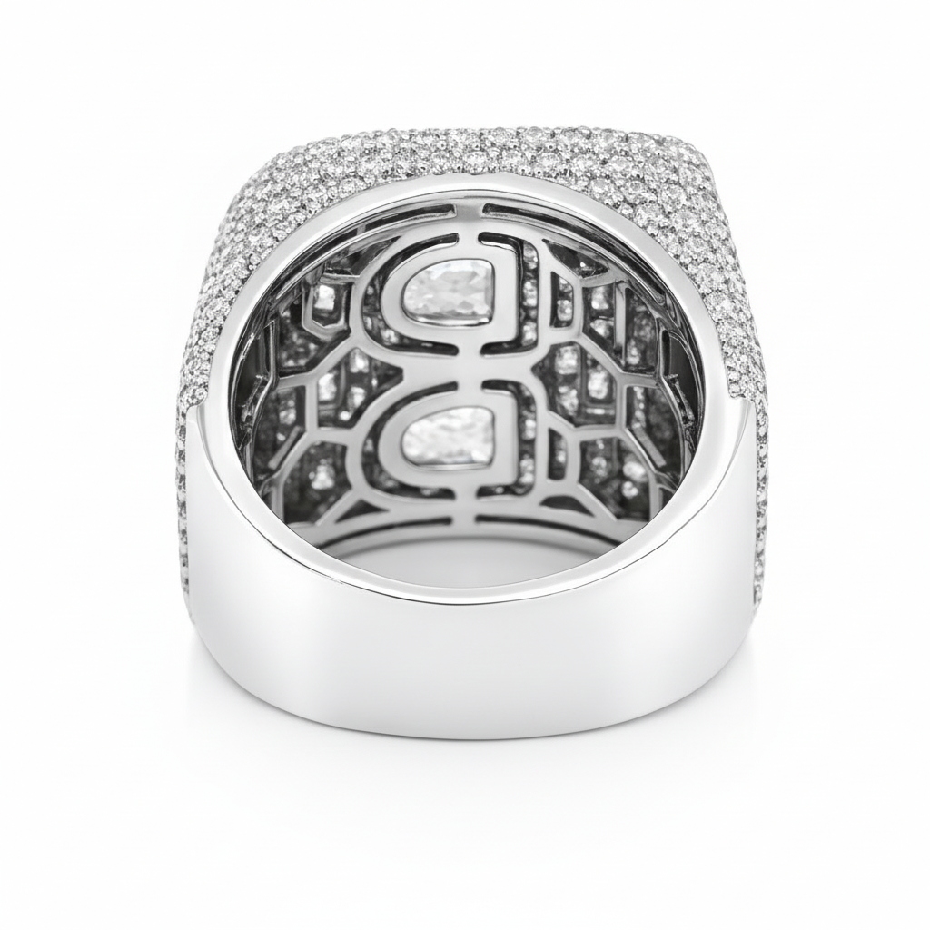 10k White Gold Initial Rings Ring Size 10 - Fine Jewelry | Bust Down & Co