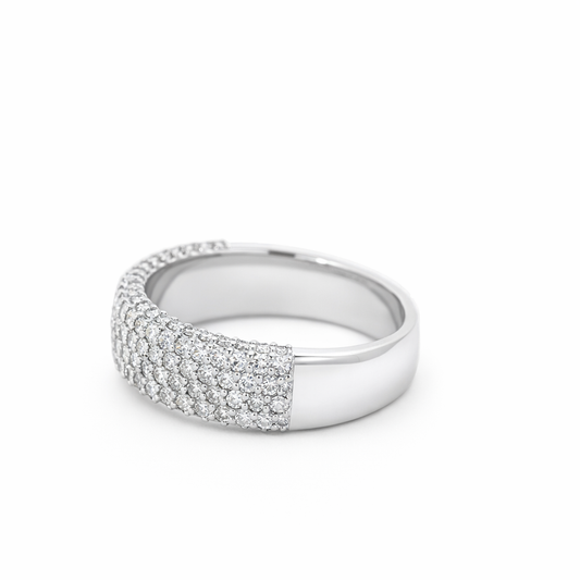 14k White Gold Half Way Round Diamonds Ring Size 8.5 - Fine Jewelry | Bust Down & Co