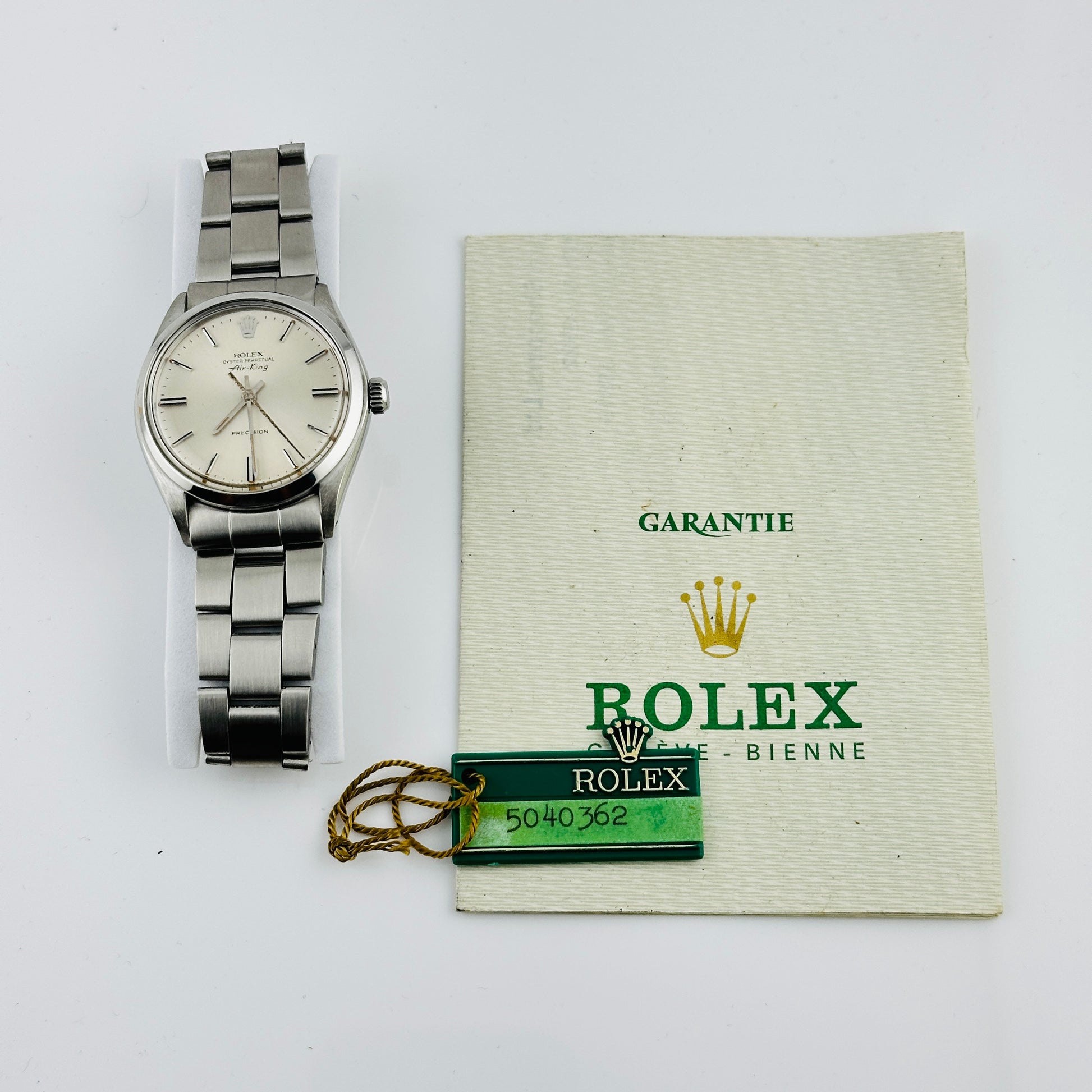 Rolex Air-King Silver Dial on Folded Oyster Ref. 5500 Papers 1977 — view 7