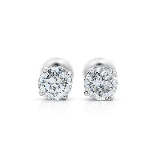1.00ct Diamond Single Stud Earring in 14K White Gold