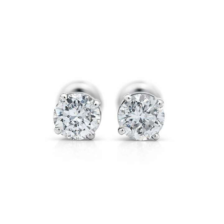 Pendiente individual de diamante de 1,00 CT en oro blanco de 14 quilates