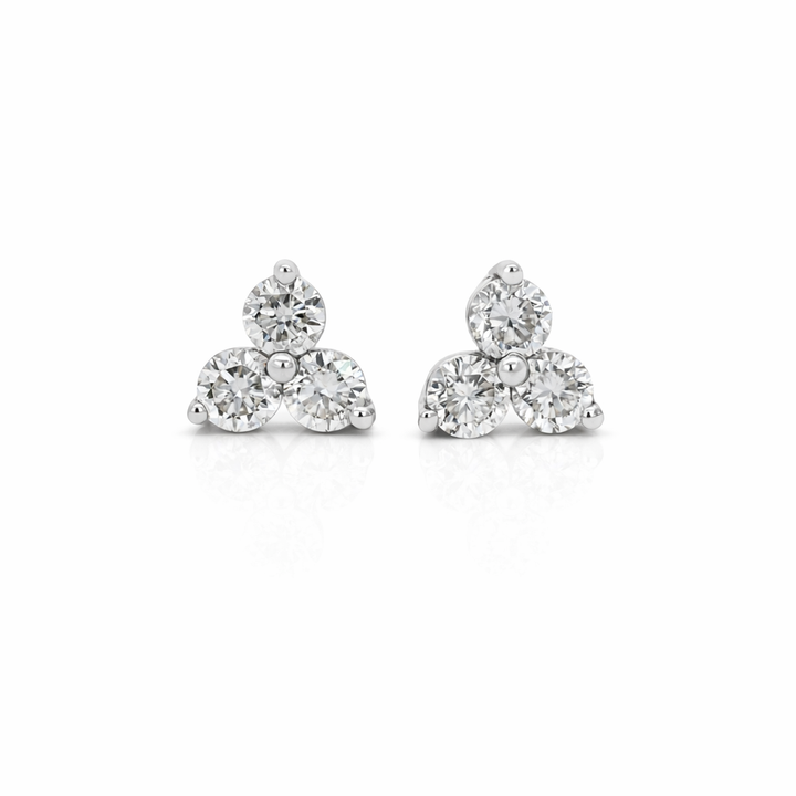 Pendientes de oro blanco de 18 quilates con diamantes de 0,50 CT VS, redondos
