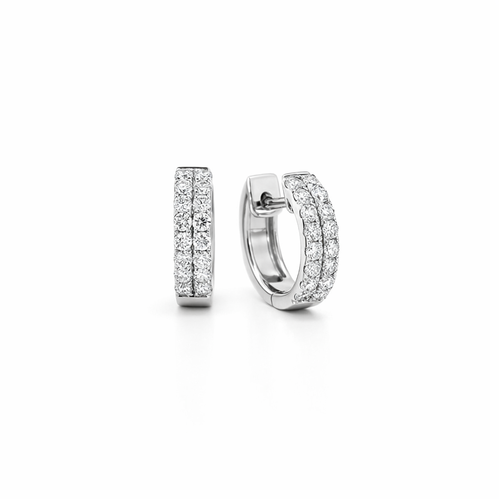 14k White Gold Huggies Earring Earrings - Fine Jewelry | Bust Down & Co