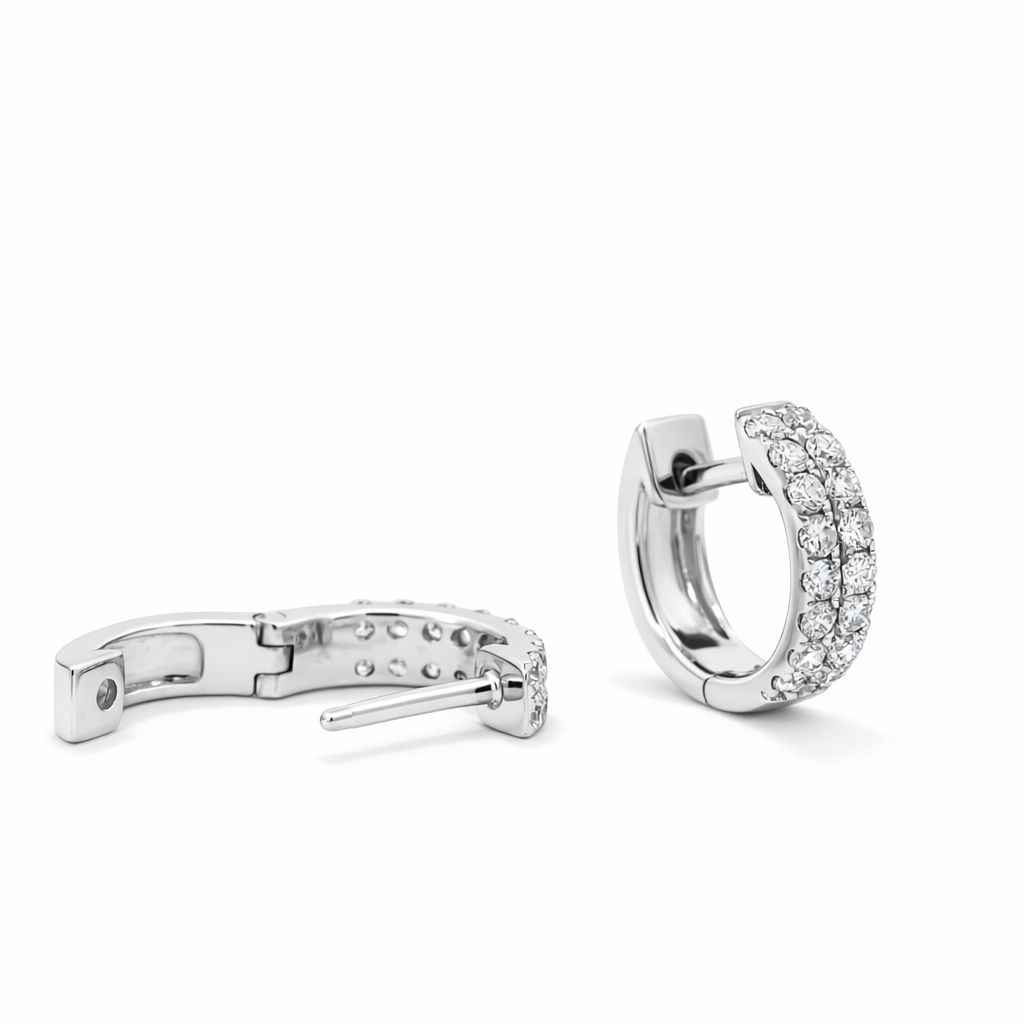 14k White Gold Huggies Earring Earrings - Fine Jewelry | Bust Down & Co