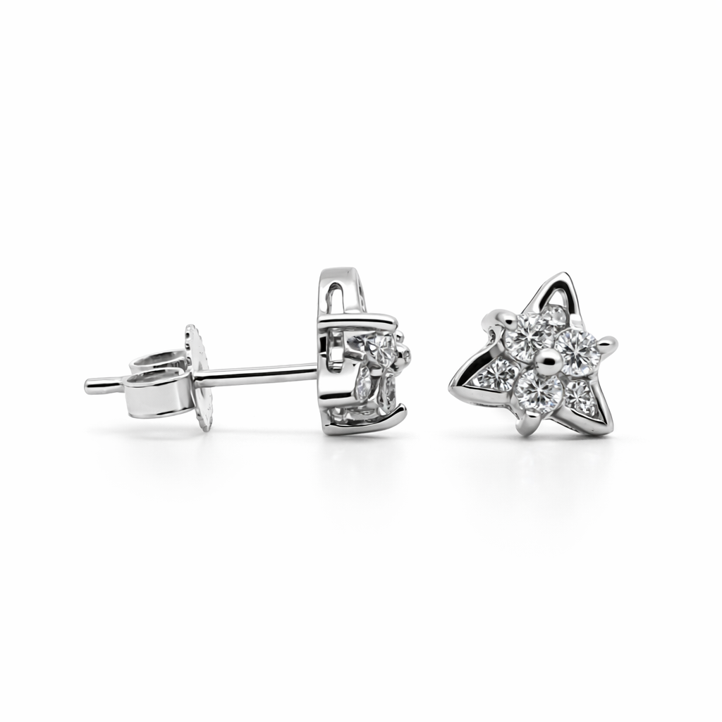 18k White Gold Triangle Style Earrings - Fine Jewelry | Bust Down & Co