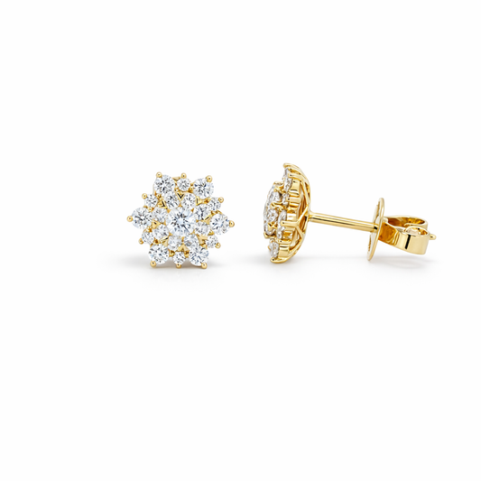 18k Yellow Gold Star Style Earrings - Fine Jewelry | Bust Down & Co