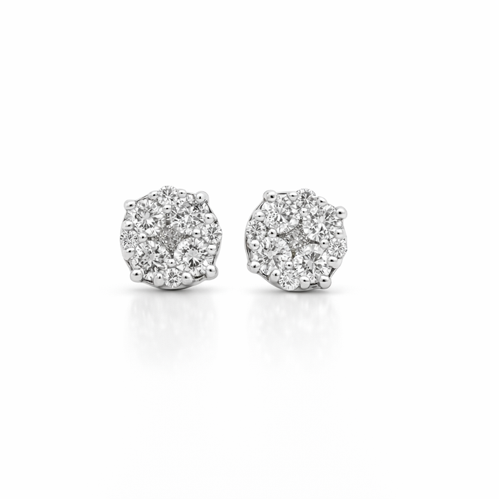 Pendientes de oro amarillo de 14 quilates con diamantes en grupo, 0.25 CTW