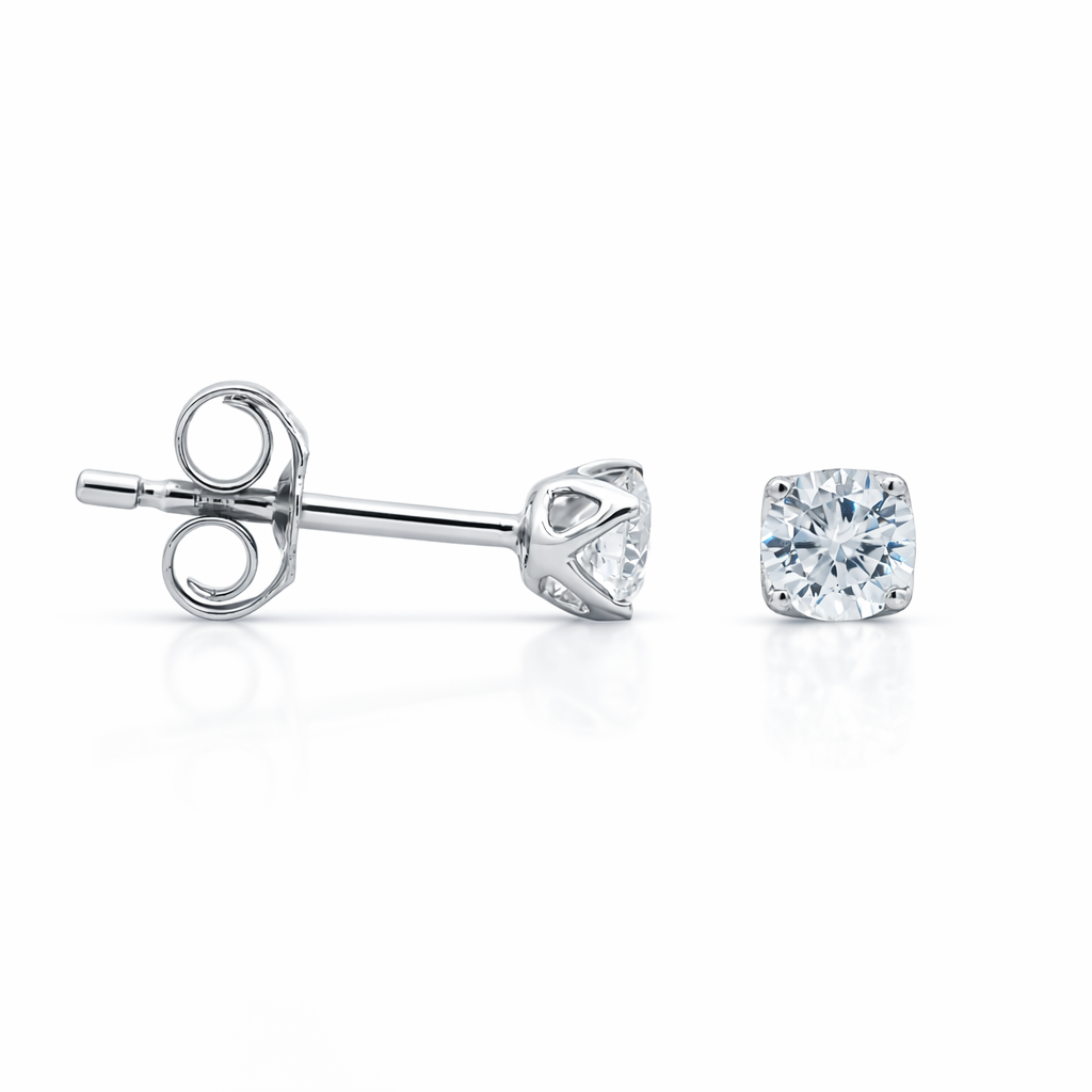14k White Gold 3.5Mm Dia. Studs Earrings - Fine Jewelry | Bust Down & Co