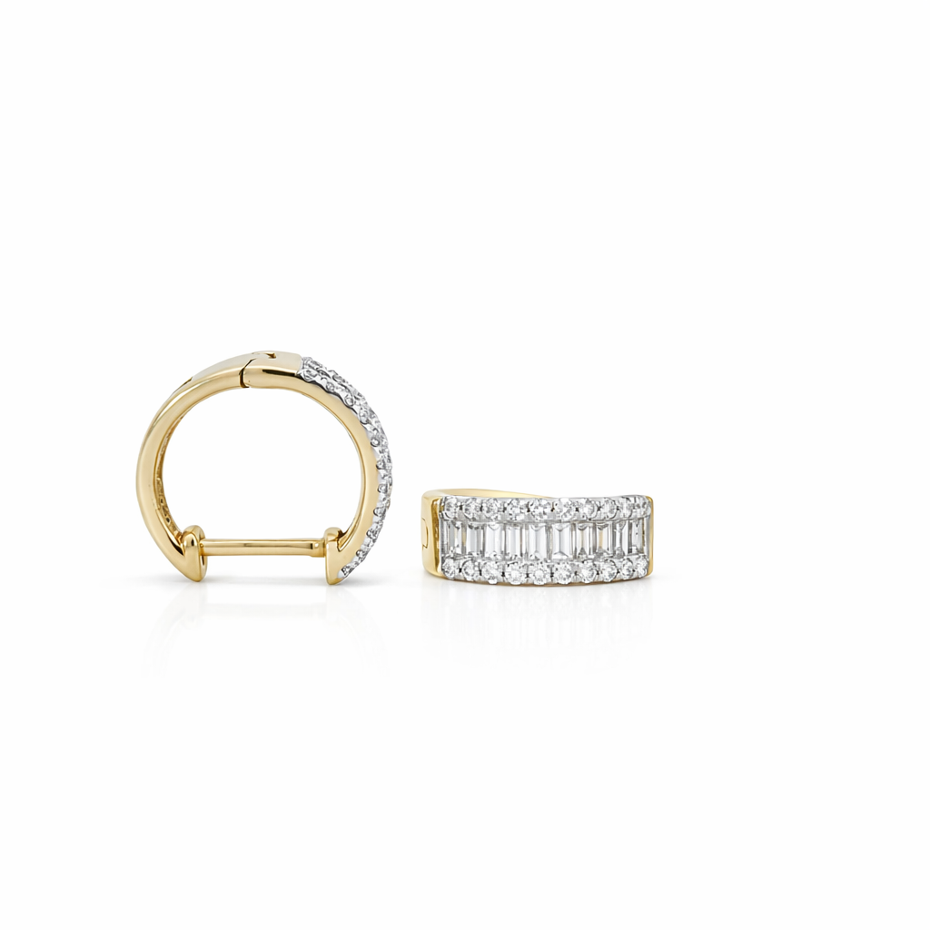 14k Yellow Gold Huggie Style Earrings - Fine Jewelry | Bust Down & Co