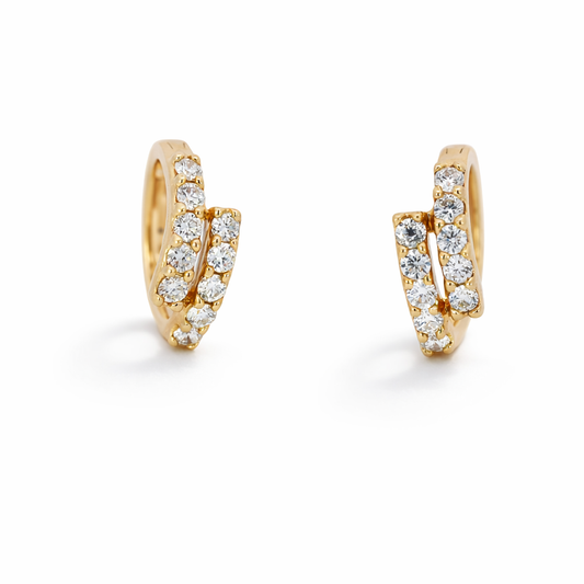 14k Yellow Gold Diamond Hoop Earrings (0.36 CTW)