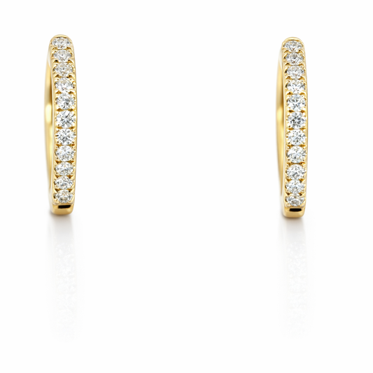 14K Yellow Gold Diamond Hoop Earrings (0.17 CTW)