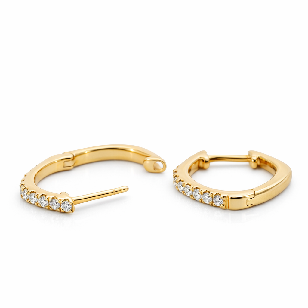 14k Yellow Gold Diamond Earrings Earrings - Fine Jewelry | Bust Down & Co
