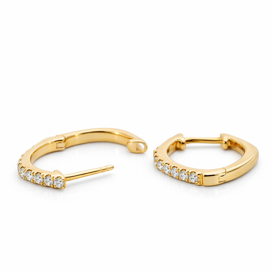 14k Yellow Gold Diamond Earrings Earrings - Fine Jewelry | Bust Down & Co