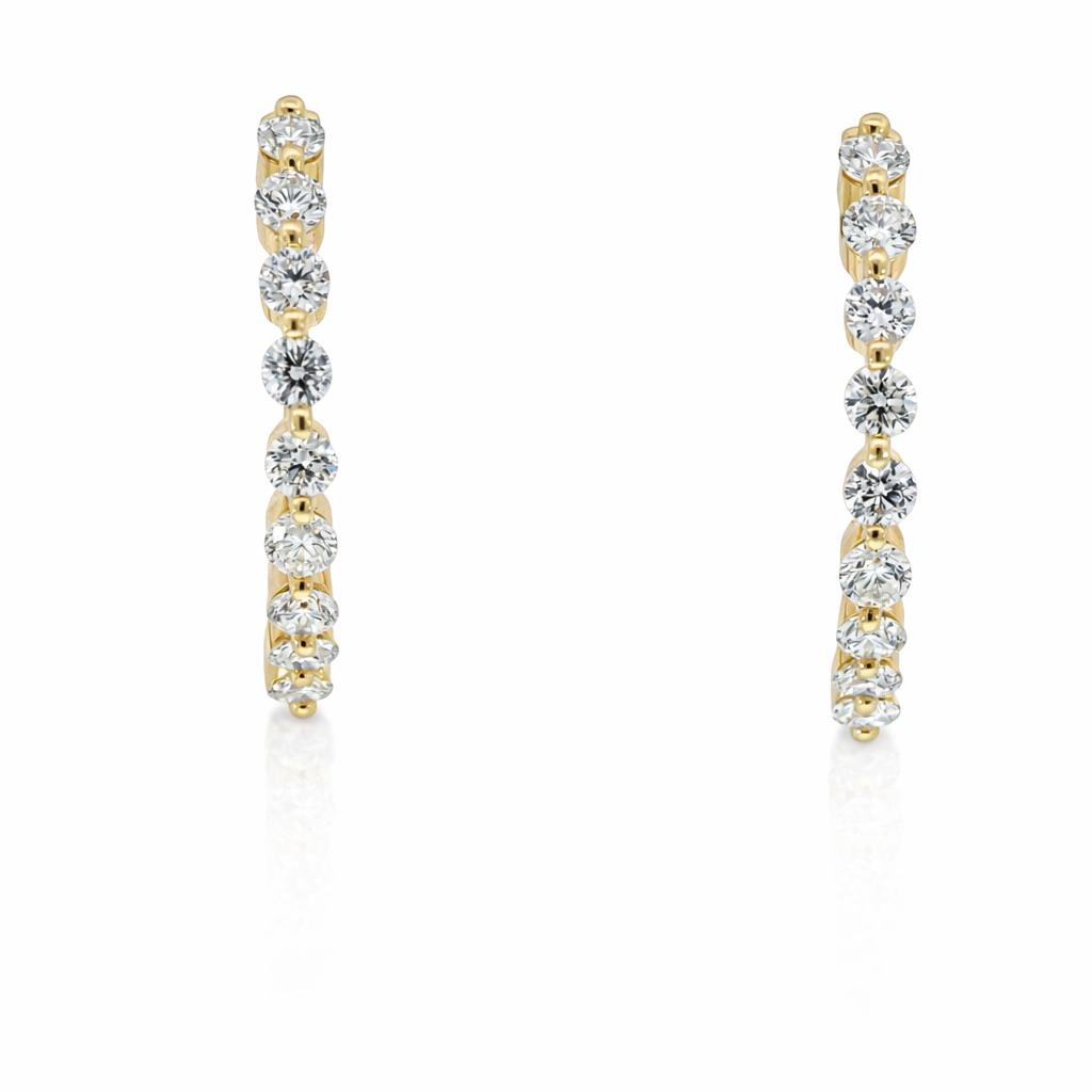 14K Yellow Gold Diamond Hoop Earrings (0.54 CTW)