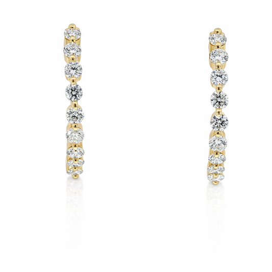 14K Yellow Gold Diamond Hoop Earrings (0.54 CTW)