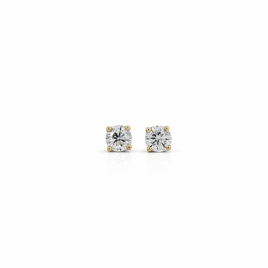 14K Yellow Gold 3mm Diamond Stud Earrings (10pt VS1)