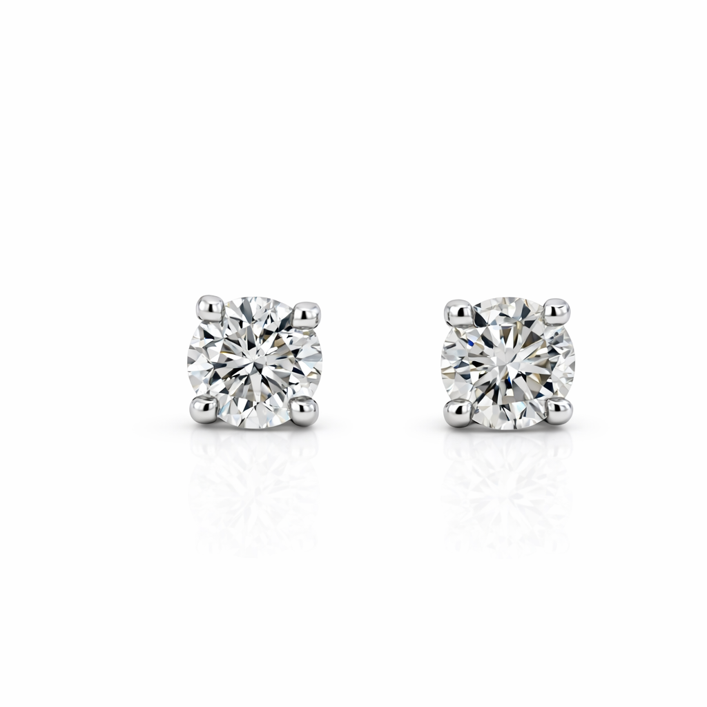 15pt VS1 Diamond Stud Earrings in 14k White Gold