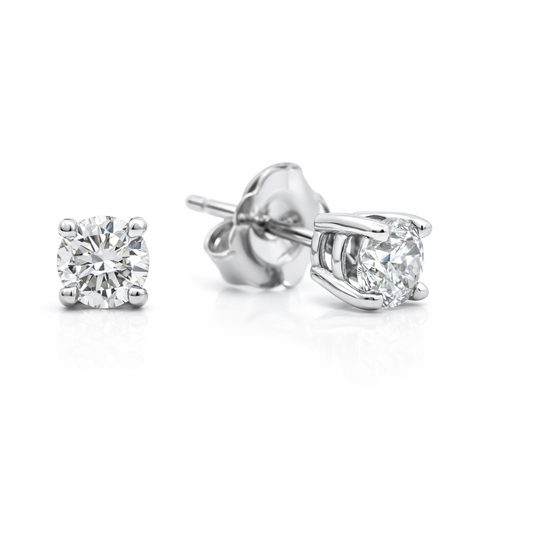 14k White Gold 15Pt Stud Dia. Earrings - Fine Jewelry | Bust Down & Co