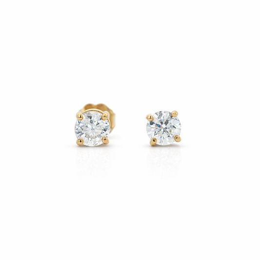 14k Yellow Gold 0.50ct VS1 Diamond Stud Earrings