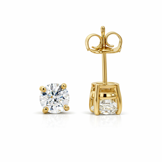 14k Yellow Gold 0.50Ct Dia. Stud Earrings - Fine Jewelry | Bust Down & Co