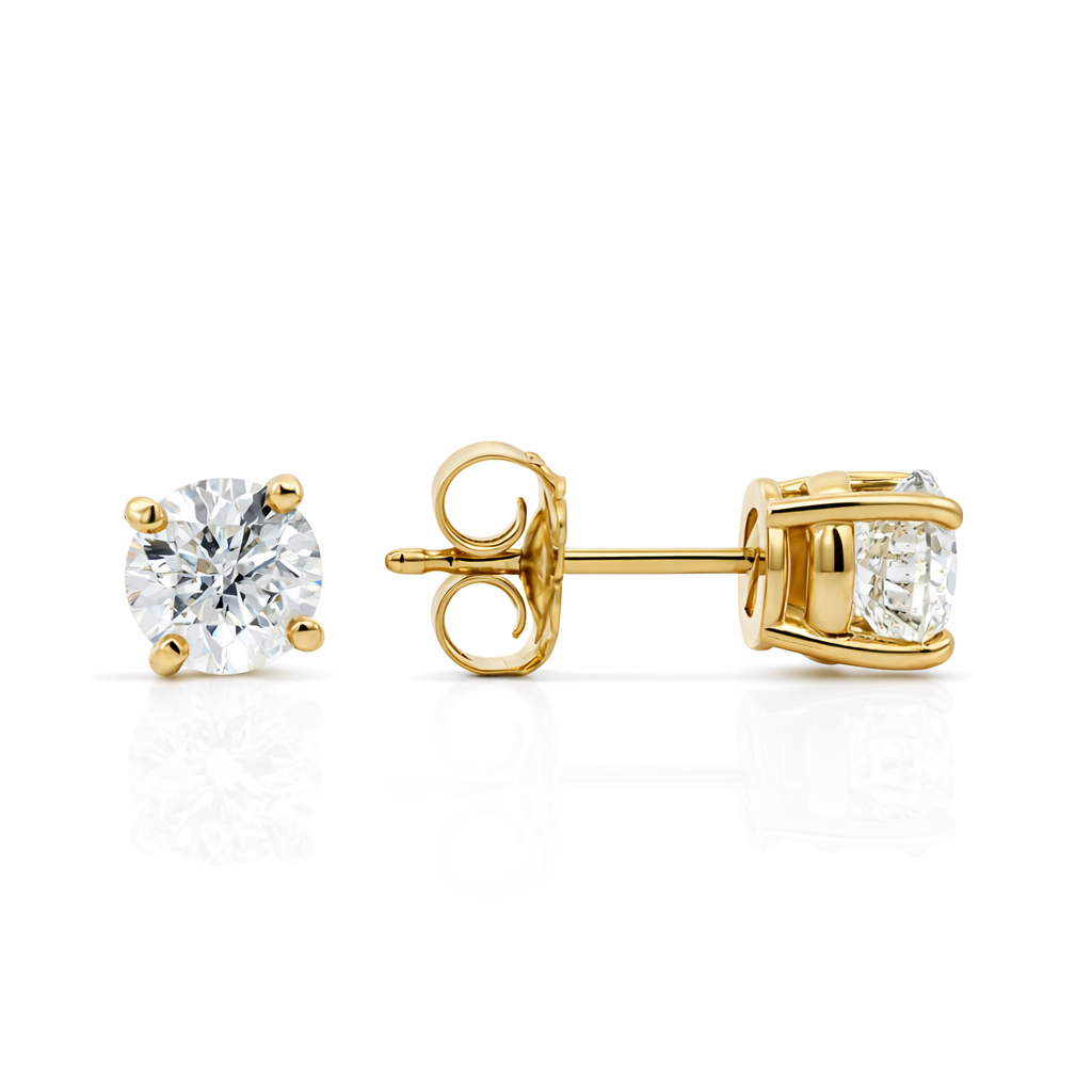 14k Yellow Gold 0.50Ct Dia. Stud Earrings - Fine Jewelry | Bust Down & Co