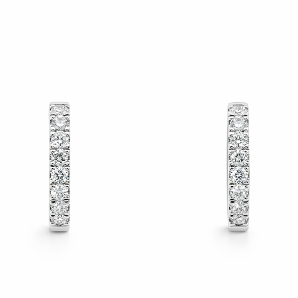 14k White Gold Huggies Earring Earrings - Fine Jewelry | Bust Down & Co