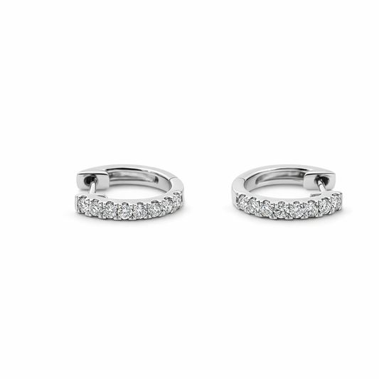 14k White Gold Huggies Earring Earrings - Fine Jewelry | Bust Down & Co