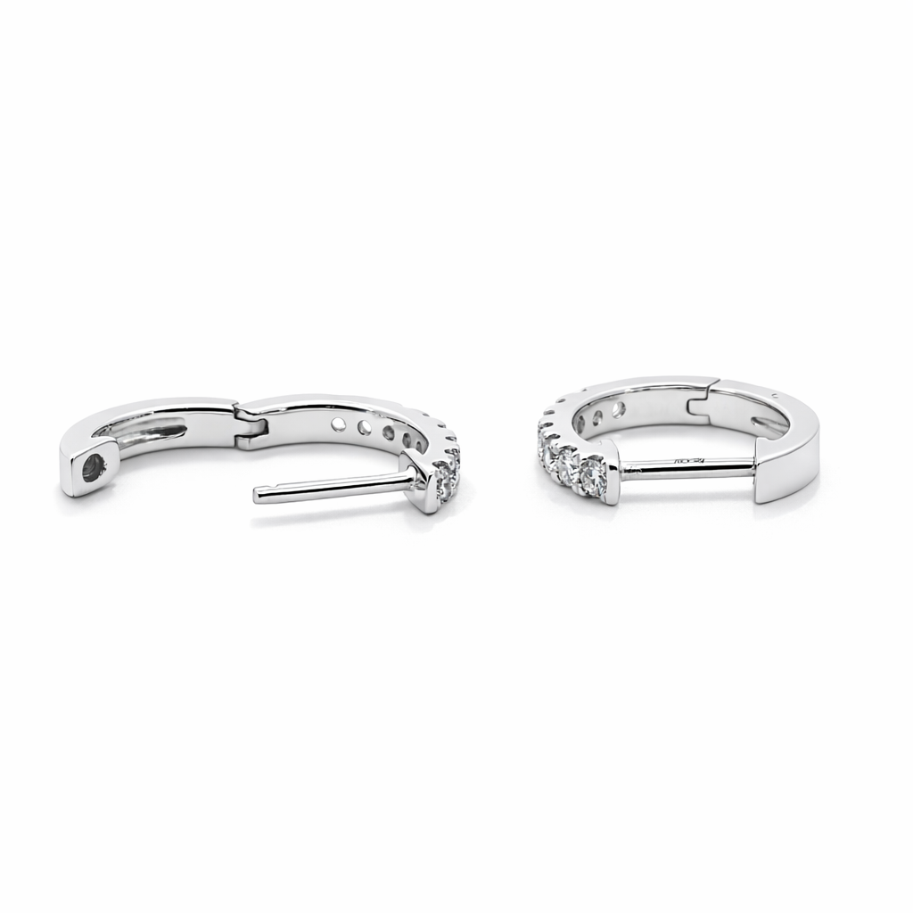14k White Gold Huggies Earring Earrings - Fine Jewelry | Bust Down & Co