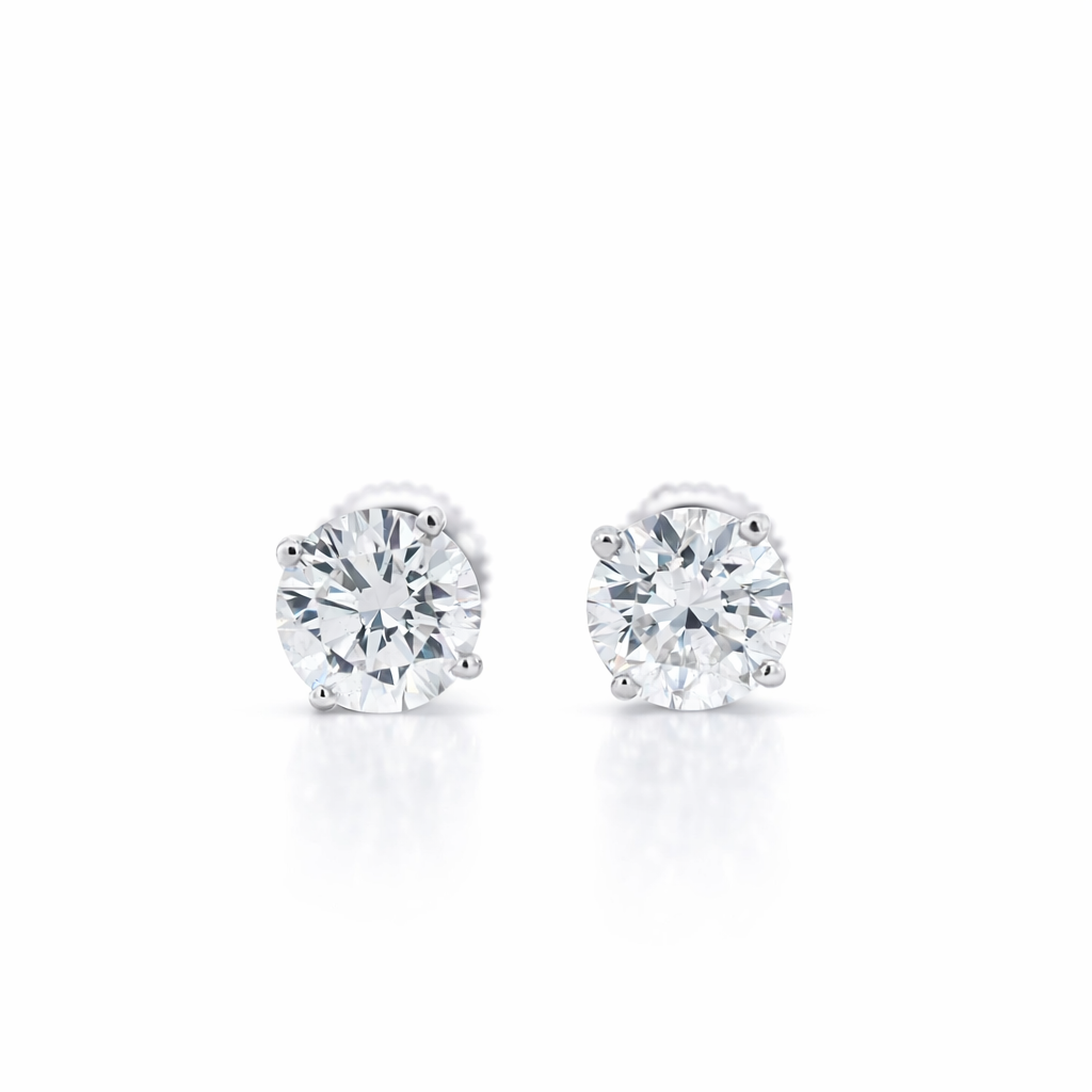 1.24 CTW Lab Diamond Stud Earrings in 14K White Gold