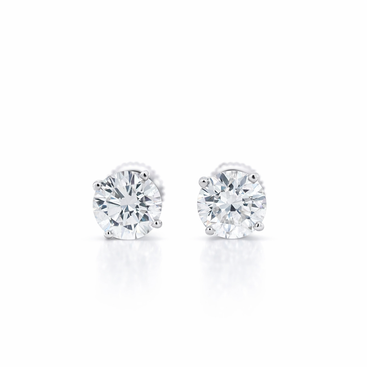 Pendientes de laboratorio de diamantes de 1,24 TCW en oro blanco de 14 quilates