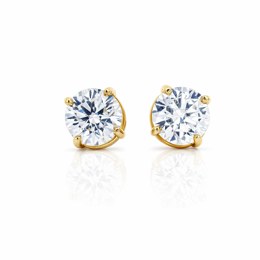 14K Yellow Gold Lab Diamond Stud Earrings (2.00 CTW)