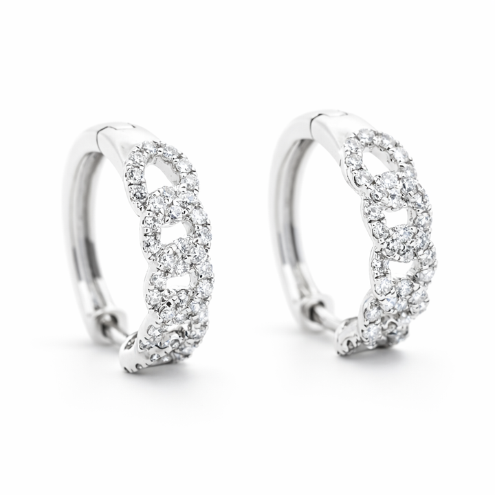 Pendientes de aro cubanos de platino 0.53TCW 5.5g con diamantes