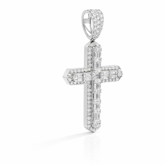 14 White Gold Cross Pendant - Fine Jewelry | Bust Down & Co