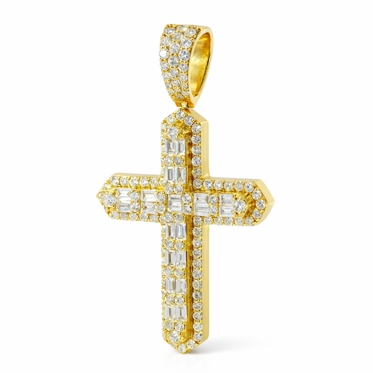 14k Yellow Gold Cross Pendant - Fine Jewelry | Bust Down & Co