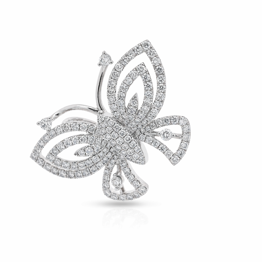 Platinum Diamond Butterfly Pendant - 1.97ct VS1