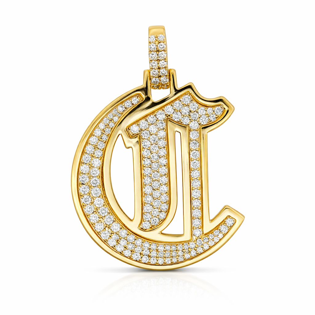 10k Yellow Gold Initial C' Pendant - Fine Jewelry | Bust Down & Co