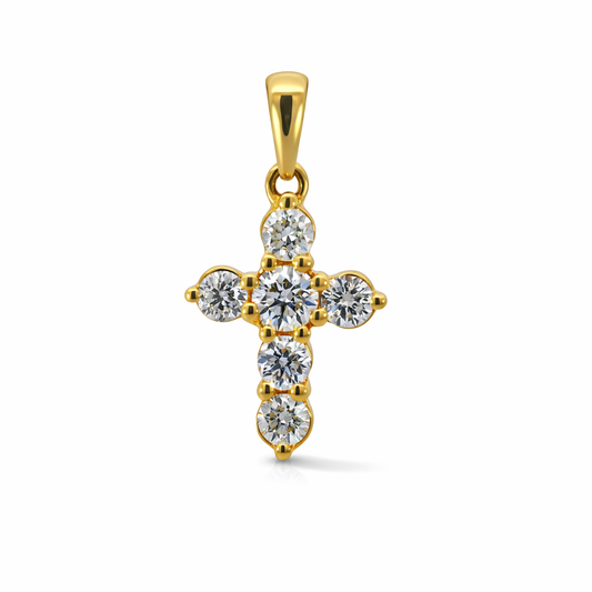 14k Yellow Gold Cross Pendant - Fine Jewelry | Bust Down & Co